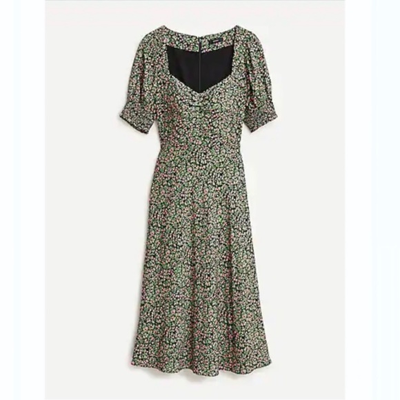 NEW J. Crew Smocked-Sleeve Midi Dress in Ditsy Floral Size 4 - Picture 4 of 6